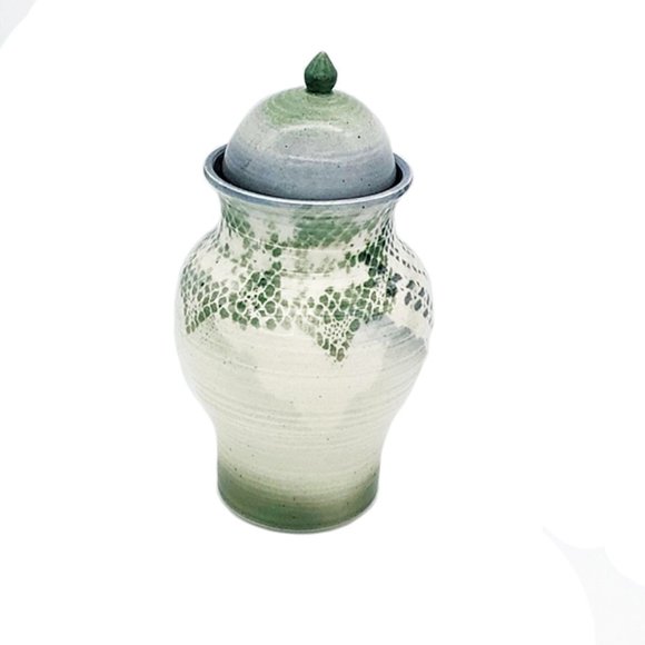 K.Ethridge Studio Art Pottery Ginger Jar Urn Blue - Picture 3 of 6